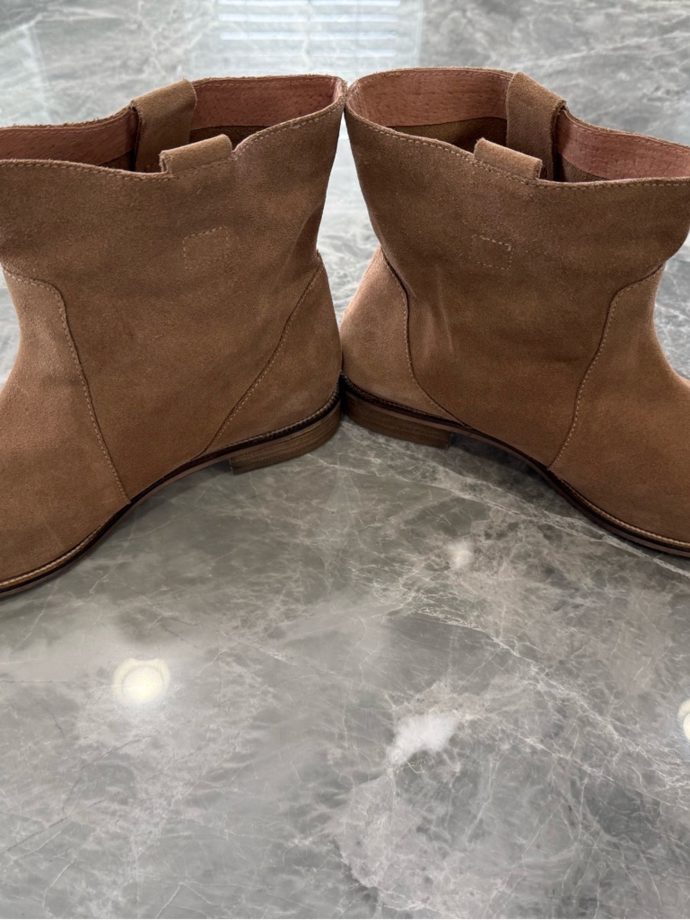 Seychelles Stunner Tan Suede Ankle Boots Women's 10 Western Boho Pull On Brown